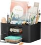ROKTRY Black Desk Organizer with Drawers – Neat Stationery Storage – Ideal for Teachers, Students – Great Gift – Office, School, Home Organization.