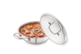 Anjali TATTVA Triply Kadai 2000ml with Stainless Steel Lid – Food Grade Stainless Steel, Aluminum Core, Induction Compatible, Even Heat, Durable & Versatile Cooking Pan(TVTKD22)