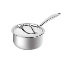 Cello Induction Base Tri-Ply Sauce Pan With Stainless Steel Lid, 1.6 Litre, 16Cm