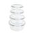 Signoraware Safe N Store Glass Round Container | Airtight & Leakproof Locking Lid | Durable | Microwave Safe | Ideal For Kitchen Storage & Lunch Boxes (400ml+620ml+950ml+1.3Ltr | Set of 4 | Clear)
