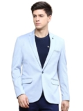 SHOWOFFFF Men’s Notched Lapel Solid Blue Single-Breasted Blazer-LBR-5500_Blue_L