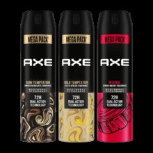 AXE Gold Temptation, Dark Temptation and Intense Deodorant Spray  –  For Men(645 ml, Pack of 3)