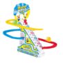 Kids Mandi Duck Roller Coaster Slide Toy Set |3 Cute Ducklings Climbing Stairs Automatically With Lights & Music | Electric Duck Chasing Race Track Set | Small Ducks Climbing Stairs Toy Set