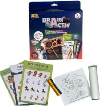 PlayMagic BrainActiv Kaleidoscope Making DIY Kit for Kids 3+|Magical Pattern Creation Kit|2 Kaleidoscopes, Scratch Sheets, 8 Activity Sheets|Educational Birthday Gift for Kids-Space & Animal Adventure