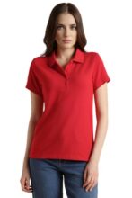 Van Heusen Women’s Cotton Solid Regular Fit T-Shirt (Vwcturgf316299_Red, XS)