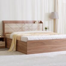 Home Centre | Helios Reynan | Engineered Wood | Hydraulic Storage | King Beds | White | 1 Year Warranty