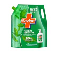 Itc Savlon Herbal Sensitive Germ Protection Liquid Handwash Refill Pack 1.3L | 99.9% Germ Protection | 90% Natural Origin Ingredients | Family Size Refill Hand Wash | Value Pack