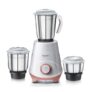 Prestige 500W Nexus Mixer Grinder With 3 Stainless Steel Jars|1200Ml Wet Jar,800Ml Dry Jar, 400Ml Chutney Jar|3 Super-Efficient Blades|3 Motor Setting|Sturdy Handles |2 Yrs Warranty|White & Rose Gold