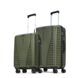 Aristocrat Airpro Set of 2 Cabin (Small Size) & Medium Size (Check-in) Hard Case Trolley Bags, 8 Wheels, Polypropylene Case Luggage, Combination Lock, Unisex, 3-Yr Global Warranty, Ivy Green