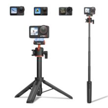 BRDRC Action 5 Pro Tripod Accessories, 21” Extension Rod Mini Table Desk Selfie Stick Portable Handle Grip Quick Release Stand with Cold Shoe for DJI Osmo Action 5 Pro 4 3 Camera
