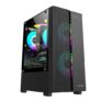 Zebronics Twoface Premium Gaming Cabinet/Case, Mini-Tower, Supports Matx | Itx, 3 Built-In Inner Glow Rgb Fans, Led Control Switch, Tempered Glass, Usb 3.0, Magnetic Dust Filter (Black)