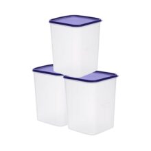 Happy Cove Kitchen Container Set – Durable Containers For Kitchen Storage Set, Bpa-Free, Stackable, Clear Organizers For Pantry, Fridge, And More | 5.5L | Set Of 3 | Microwave Safe | Dishwasher Safe