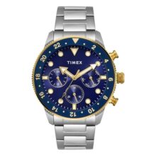 Timex Analog Watch For Man With Blue Round Dial & Silver Stainless Steel Bracelet Band Water Resistant Men’S Wrist Watches – Tweg272Smu09