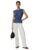 Marks & Spencer Crew Neck Smocked Shirred Detail Blouse Blue