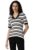 Van Heusen Women White Stripe Casual Stylized Neck Top