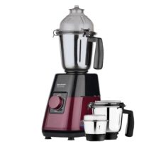 Sharp Mixer Grinder 1000 Watts Powerful Copper Motor I 3 Speed + Pulse I 3-Jar I Auto Cut-Off I Leakproof And Airtight Lid I Stainless Steel Blade I 2024 Model Em-G101N-M I Maroon
