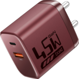 boAt 45 W GaN 3 A Wall Charger for Mobile with Detachable Cable(Monarch Red)