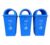 Fiable Cleantech 90L Blue Dome Shape Plastic Dustbin – Pack Of 3 | Large Outdoor Trash Can For Residential & Office