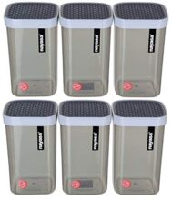 Nayasa Fusion 1000 ml BPA Free Food Grade Airtight Kitchen Storage Stackable Containers – Set of 6 | Grey