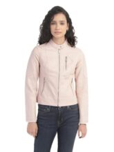Levi’S®Women’S Band Neck Leather Jacket (A2168-0005_Xs_Beige)