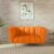 Wakeup India Sofa | Mushy Premium Fabric Sofa Set | 2 Seater Sofa | Pocket Spring Cushion | Padded Cushioned Armrest | Metal Leg With Golden Polish (Orange, Seating-2) | 3 Years Warranty