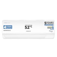 Voltas 183V Vectra Caw 1.5 Ton 3 Star Inverter Split Ac|4-In-1 Adjustable Mode|Energy Efficient|High Ambient Cooling-Cools Even At 52°C|Anti Dust Filter With Anti-Microbial Coating|Copper Coil| White
