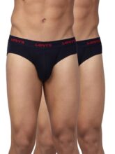 Levi’s Men’s Regular Fit Solid Cotton Brief (#002-BRIEF-NAVY/NAVY-P2, Navy_M)