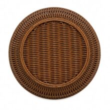 Decorative Handwoven Basket for Bread, Fruits & Vegetable Storage Durable Round Rattan Basket for Kitchen, Dining & Cafe Serving Purpose