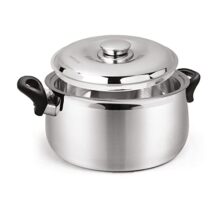 Signoraware Hot Delight Casserole with Handles Belly Shape Insulated Stainless Steel, Insulated Thermal Serving Bowl, Elegant Hot Pot Food Warmer/Cooler for Long Duration, 2100ml, Set of 1, Silver