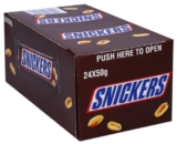 Snickers Chocolate Bar, Popular Chocolate Candy Packed With Roasted Peanuts, Nougat, and Caramel Multipack, 24 X 50g (Product Of USA) By DECADENT