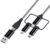Ambrane 6-in-1 60W Fast Charging Cable with Micro, Type C & iPhone Support, Compatible with all devices, PD Technology, Data Transmission, Unbreakable Braided, Tangle Free 1.5m(Hexa15, Black)