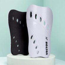 Vector X V2 Football Protection Shin Guard/Shinpad | Durable | Lightweight (S, White)