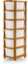 J K International 6 Compartments Plastic Multipurpose Drawer, Storage Organizer Home(White)