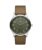 MVMT Mens Analog Green Dial Brown Band Leather Watch