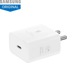 Samsung 25 W Adaptive Fast Charging 3 A Wall Charger For Mobile(White)