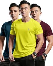EYEBOGLER Mens Round Neck Half Sleeve Solid Dry Fit T-Shirt Pack of 3