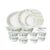Larah by Borosil Cripper Opalware Dinner Set, 33-Pieces, White