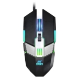 Ant Esports Gm90 Rgb Wired Gaming Mouse, 3600 Dpi Adjustable Optical Sensor, 6 Programmable Buttons, Ergonomic Usb Mouse For Pc Laptop Gaming, Office Work Study Smooth Tracking Computer Mouse – Black