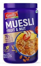 Kwality Muesli Fruit & Nut 1Kg Jar | 76% Multi Grains | No Maida | Natural Source Of Vitamin & Iron | High In Protein & Fiber | Low Fat & Cholesterol | Healthy Food & Breakfast Cereal