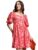 Tokyo Talkies Red & White Floral Printed Puff Sleeves Gathered Fit & Flare Mini Dress