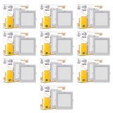 wipro Garnet 15W Square LED Wave Panel Light for Ceiling | Neutral White Light (4000k) | Ultra-Slim Design | Recessed Down Light for False Ceiling |POP Ceiling Light |Cutout – 150x150mm | Pack of 10