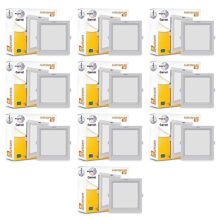 wipro Garnet 15W Square LED Wave Panel Light for Ceiling | Neutral White Light (4000k) | Ultra-Slim Design | Recessed Down Light for False Ceiling |POP Ceiling Light |Cutout – 150x150mm | Pack of 10
