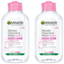 Garnier Skin Naturals, Cleansing Water, Hydrating & Soothing, Micellar Cleansing Water, 125 Ml (Pack Of 2)