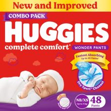 Huggies Complete Comfort Wonder Pants, India’S Fastest Absorbing Diaper | – New Born(48 Pieces)