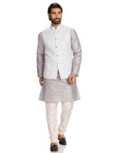 Amazon Brand – Symbol Men’s Kurta Bundi Churidar Set_Sy-A23-Mna-Bfkc-116_Grey_Large