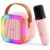 MiniExplorer Rechargeable Wireless Mini Portable Bluetooth Karaoke Machine | Bluetooth Speaker with Microphone & LED Lights – Kids Music Singing Toys for Girl Boy Birthday Gift Ideas