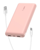 Belkin 20000 mAh Power Bank | Super Fast Charging | USB-C PD Port | 15W Charging for iPhone Series (16, 16 Pro Max), Samsung Galaxy, Google Pixel & More | 2 Years Warranty | Rose Gold