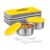 Milton New Mini Lunch Box With Insulated Bag, 2 Containers (2 Stainless Steel 280 Ml Each, Spoon & Fork), Leak-Proof Tiffin For Office, School, College, Yellow