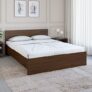 Nilkamal Arthur Wooden Queen Bed Without Storage | Engineered Wood | Contemporary Design | Walnut