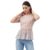 Harpa Peach Round Neck Floral Print Top